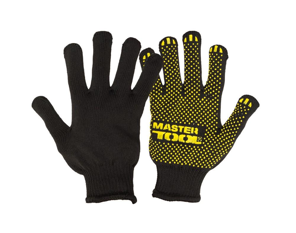 Рукавички трикотажні MasterTool GM MASTER з ПВХ-малюнком 10 клас 58 г Чорний/Жовтий (83-0309) Рукавички трикотажні MasterTool GM MASTER з ПВХ-малюнком 10 клас 58 г Чорний/Жовтий (83-0309)