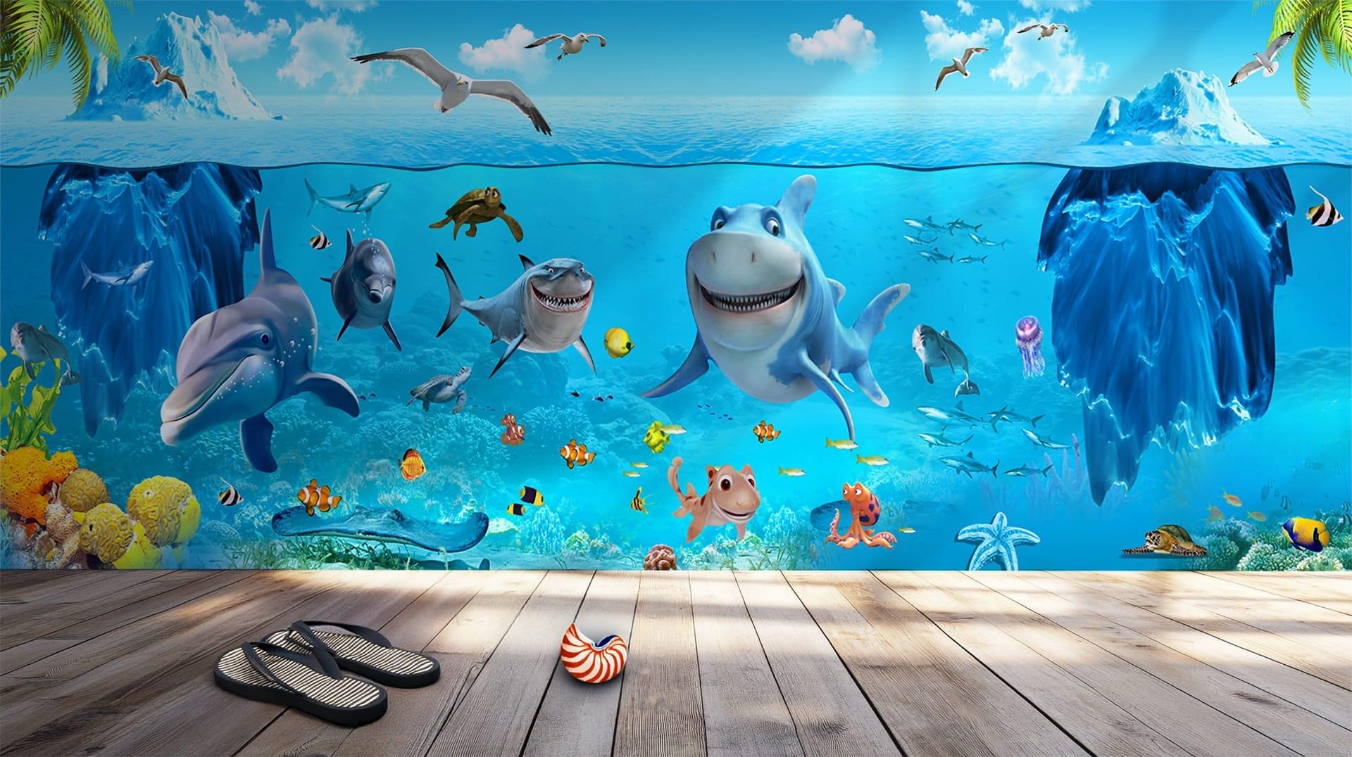 Фотообои флизелиновые Styleo Print-walls Морские обитатели 0301 400х250 см (Pw-0301/4)