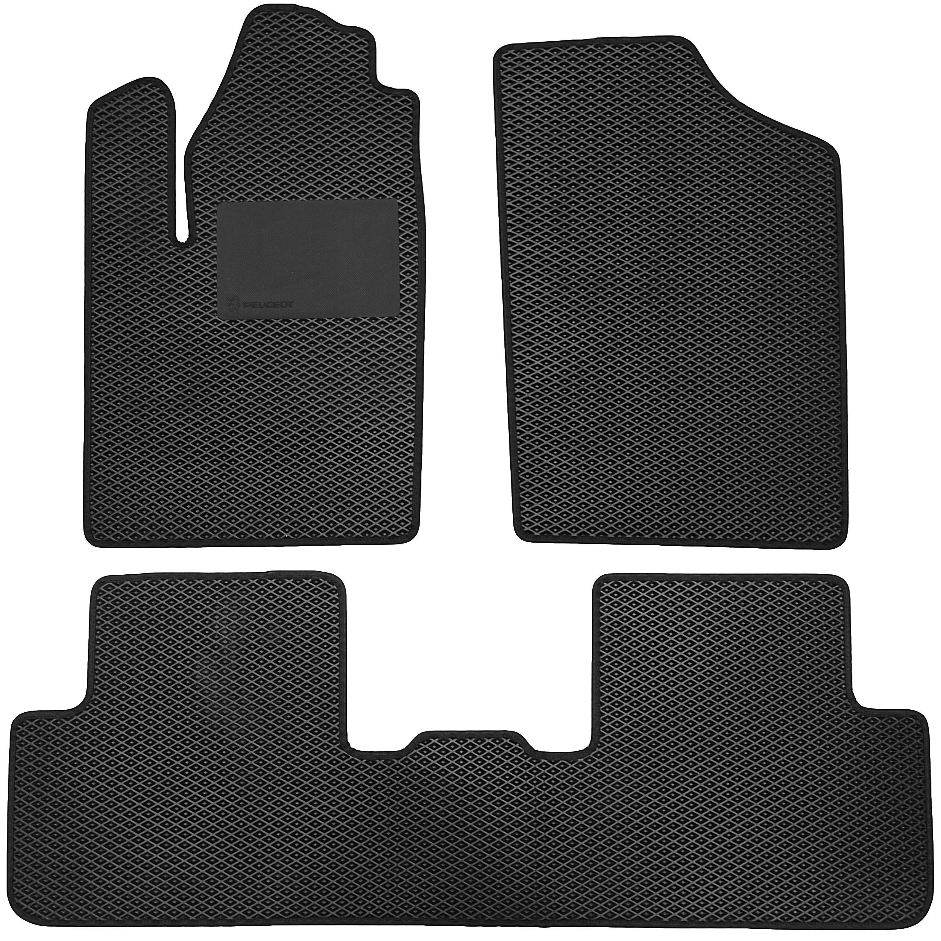 Коврики в салон для Peugeot Partner '97-08 EVA-полимерные с подпятником Черный