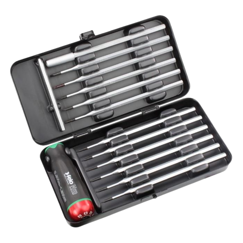 Набор динамометрических отверток Felo 10099116 битодержатель/рукоятка 0,6-1,5 Нм и инструмент регулировки 14 шт. (14602)