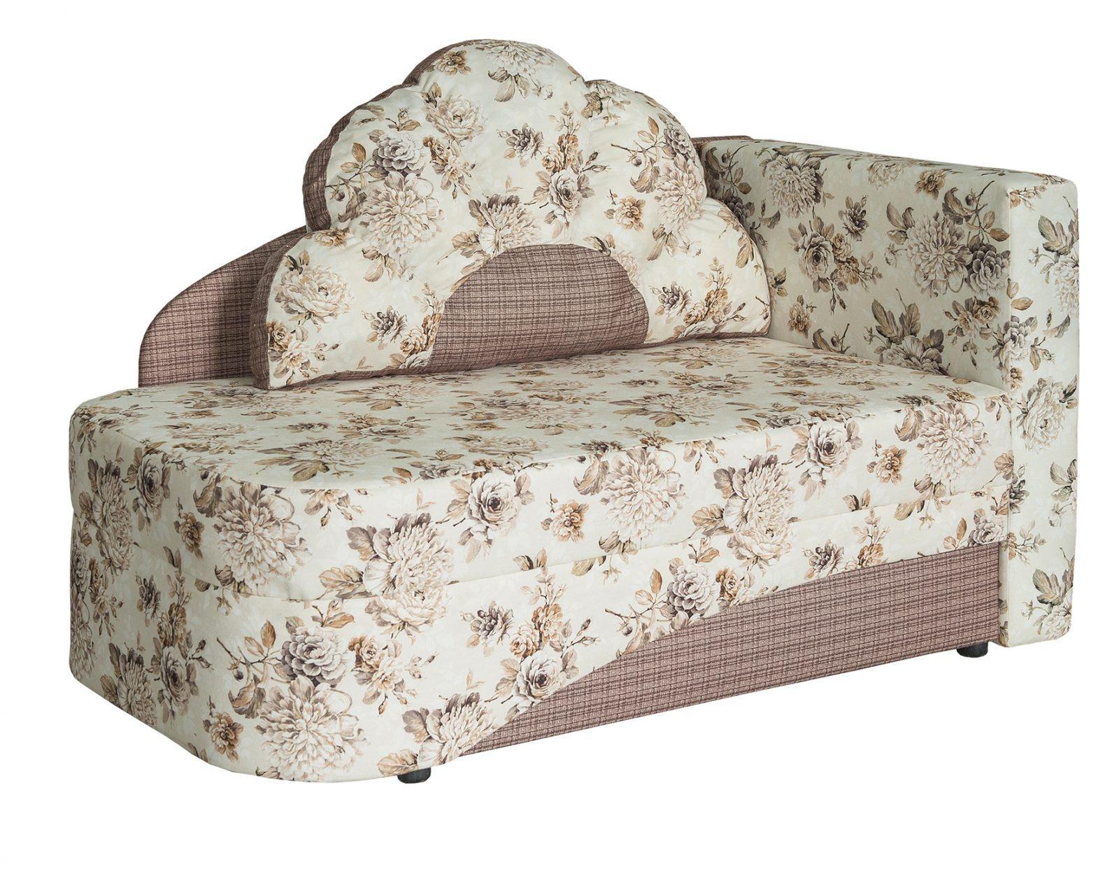 Диван Юниор 1500x810x850 (раскладной/еврокнижка) из ДСП дерево/ ткань Капелька Луиза коричневый Мебель Сервис