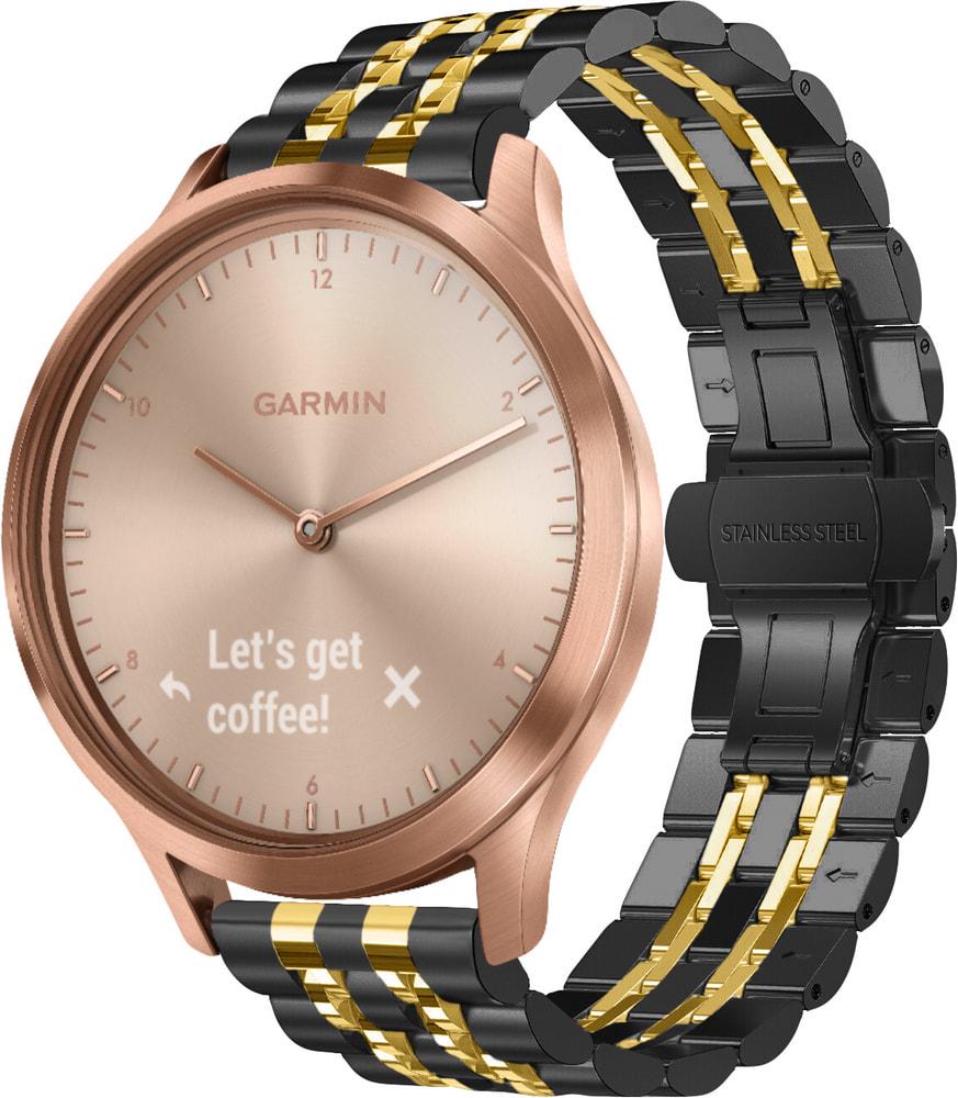 Браслет металлический Spinye Line для Garmin Vivomove HR Black Gold (29018-02)