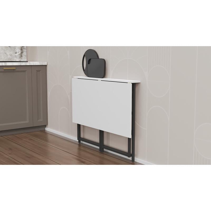 Стіл розкладний Ferrum-decor Moris метал/ДСП Чорний/Білий (FRD-104669) - фото 5 Стіл розкладний Ferrum-decor Moris метал/ДСП Чорний/Білий (FRD-104669) - фото 5