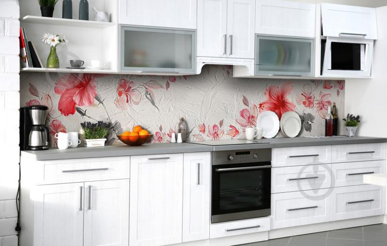 Скинали на кухню Zatarga «Чистые помыслы гибискуса» 600х3000 мм виниловая 3Д наклейка кухонный фартук Скинали на кухню Zatarga «Чистые помыслы гибискуса» 600х3000 мм виниловая 3Д наклейка кухонный фартук