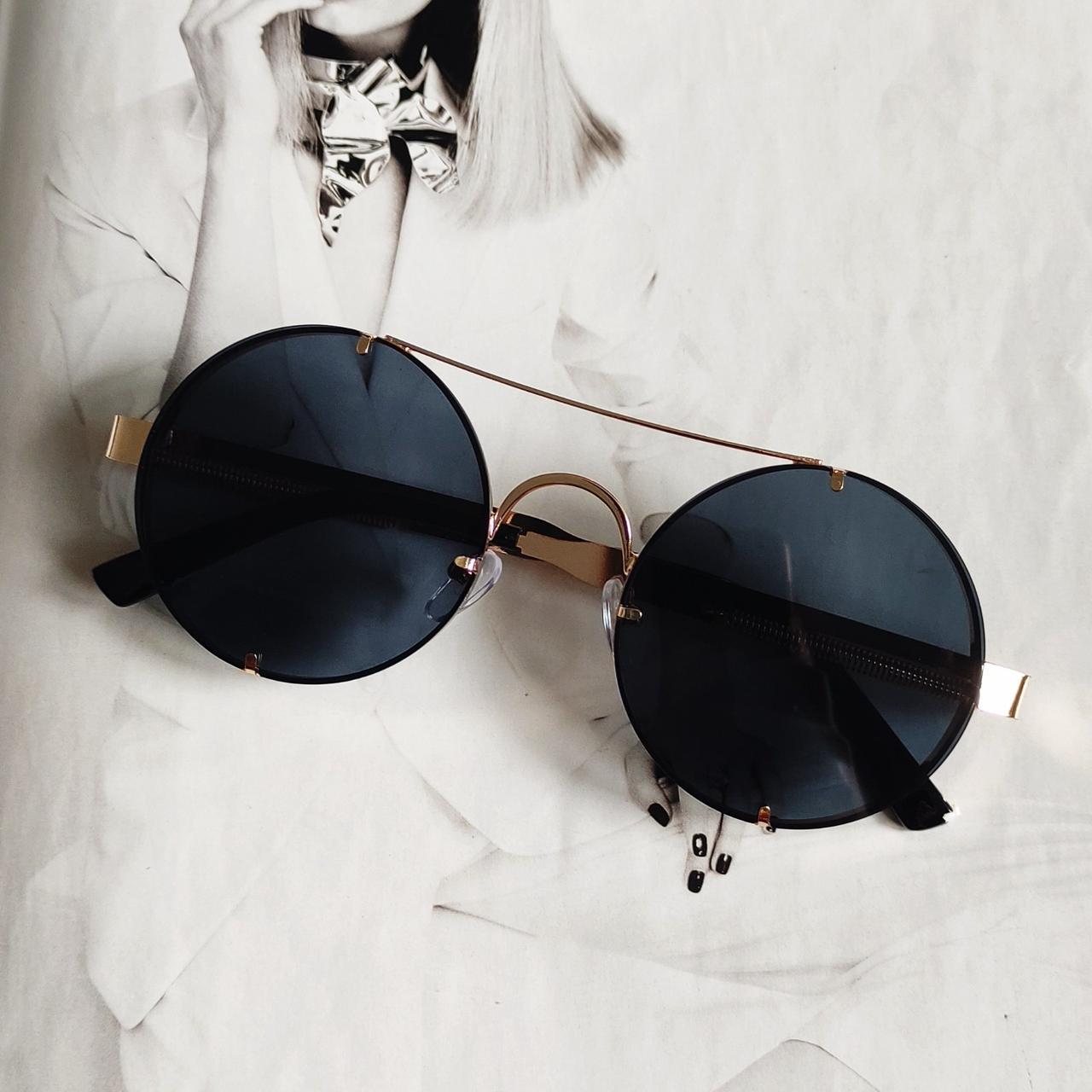 Очки круглые с пружинами Черный в золоте