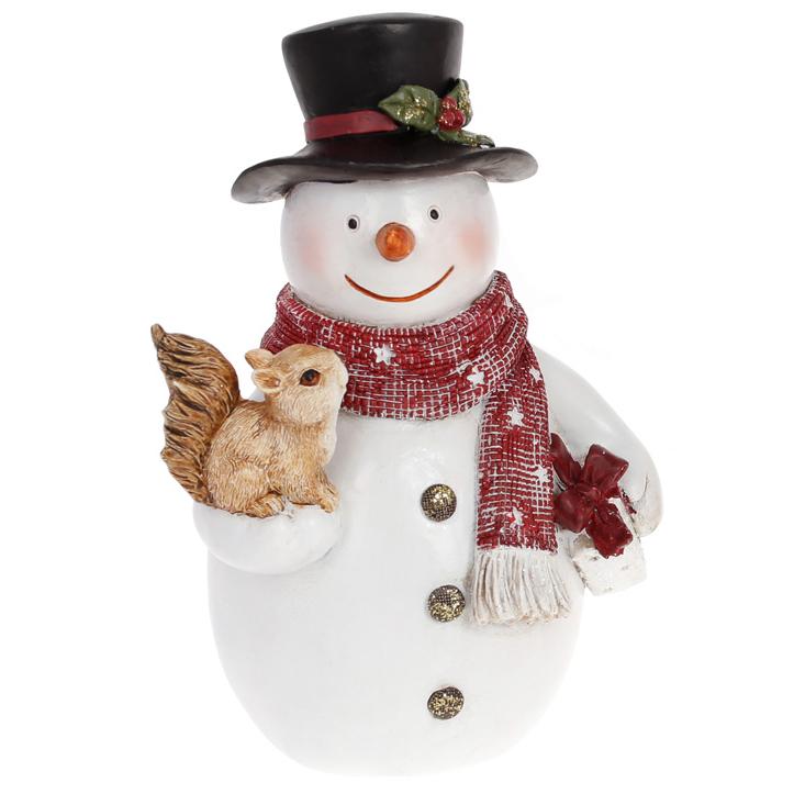 Декоративная статуэтка BonaDi Снеговик с белкой (218-253)