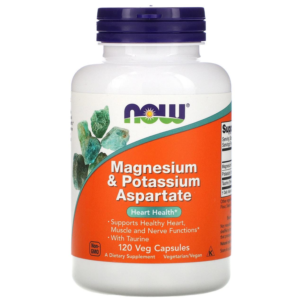 Аспартат с аминокислотами Now Foods Magnesium Potassium Aspartate 120 капс. (1215087386)