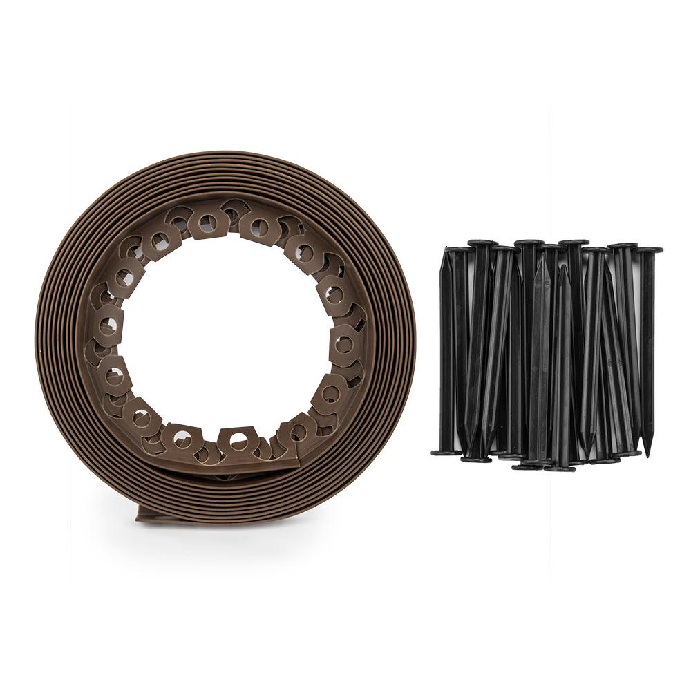 Бордюр газонний EASY BORDER з комплектом кілків 40 мм/10 м Коричневий (OBEBR4010SET-02) - фото 2