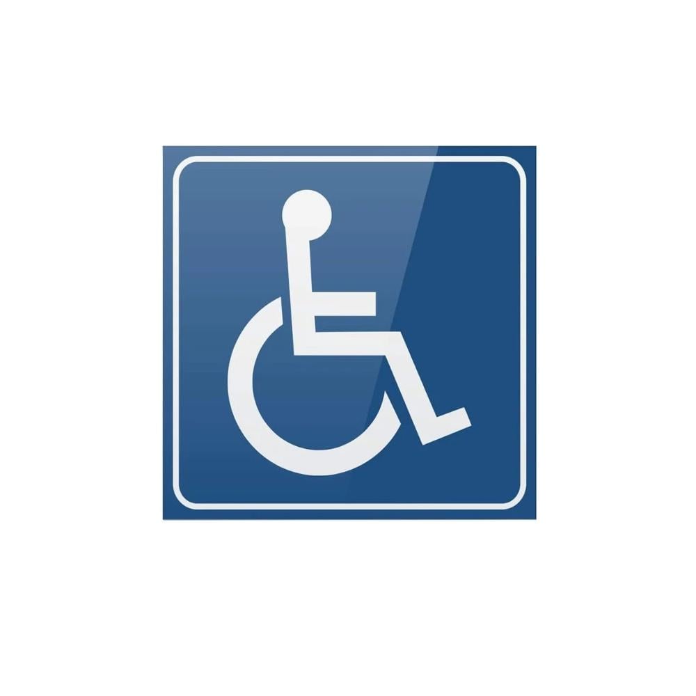 Наклейка Доступність з піктограмою людини в кріслі-колясці Синій з білим (3000003822)