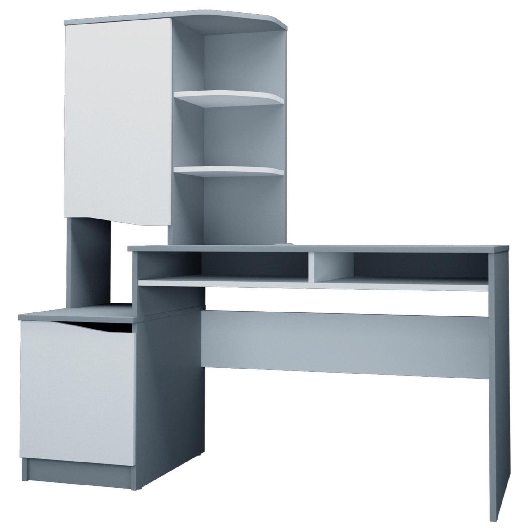 Стол компьютерный Intarsio Gaston 155x60 Белая аляска/Графит