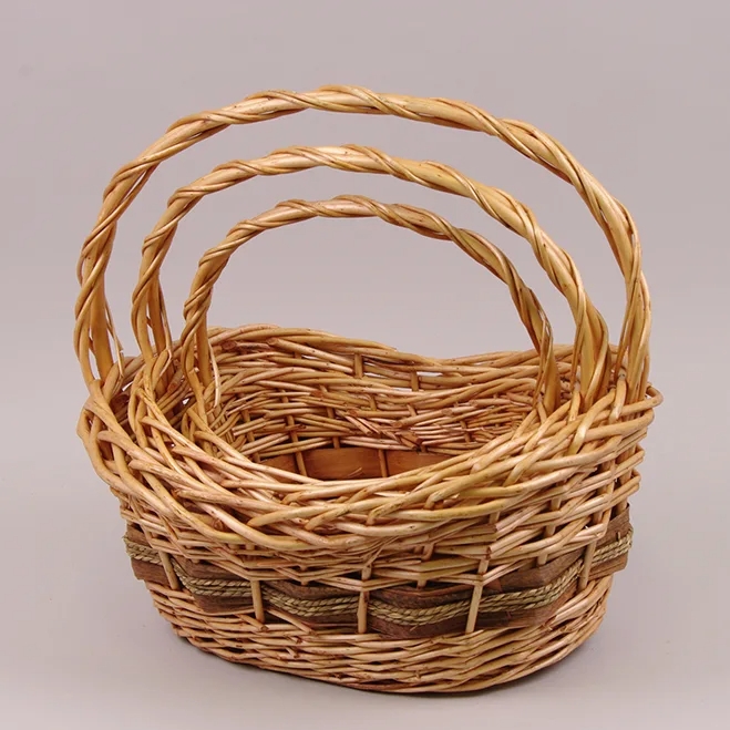 Комплект кошиків з лози Flora 3 шт. Бежевий (37891)