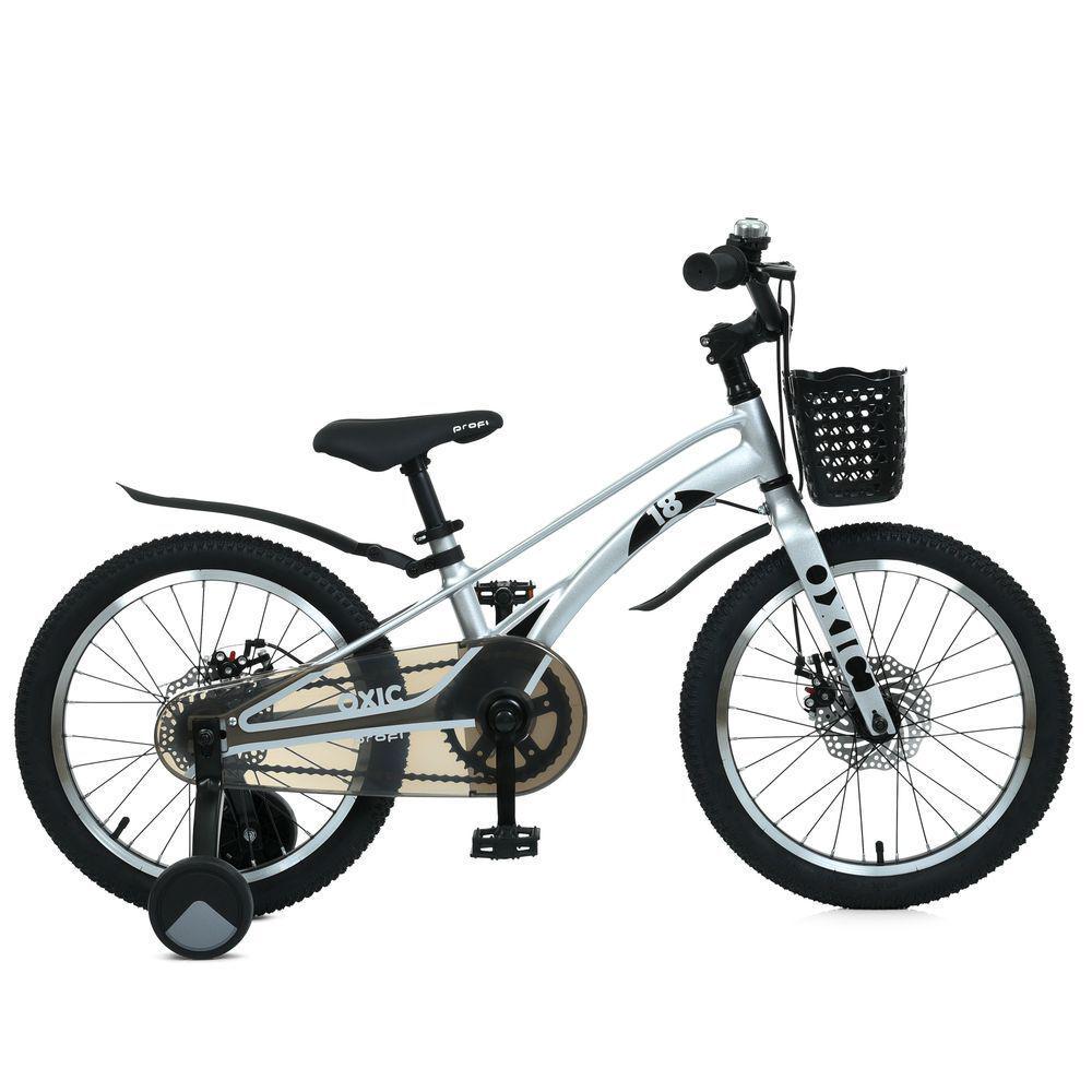 Дитячий велосипед PROF1 Oxic 18" магнієвий з кошиком Сірий - фото 2 Дитячий велосипед PROF1 Oxic 18" магнієвий з кошиком Сірий - фото 2