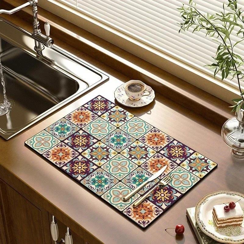 Килимок для сушіння посуду Kitchen Drying Mat протиковзкий 40x50 см (230-16-2222)