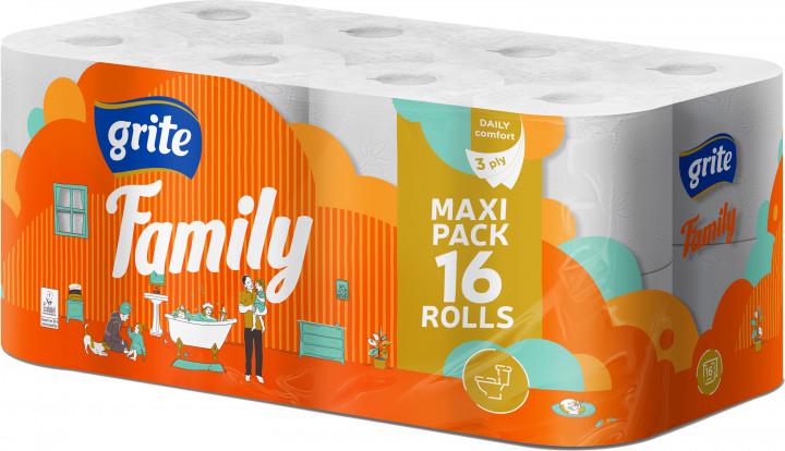 Туалетная бумага GRITE Family 17,40 м 3 слоя 16 рулонов (3TSFAM2316_2304)