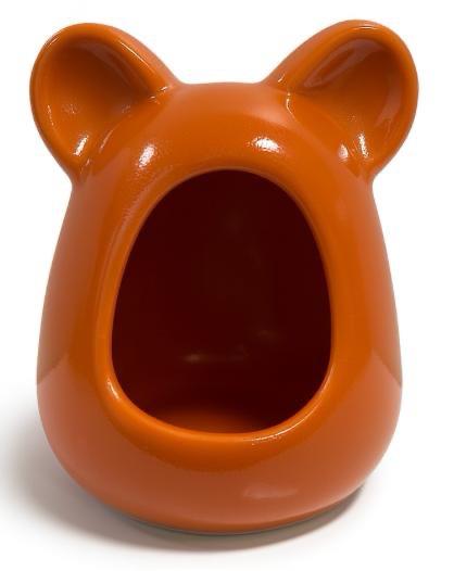 Купалка керамическая для хомяков Mazceramics ручной работы с ушками 7х9х11 см Оранжевый