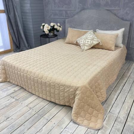 Покрывало евро с подушками Бежевый (32511)