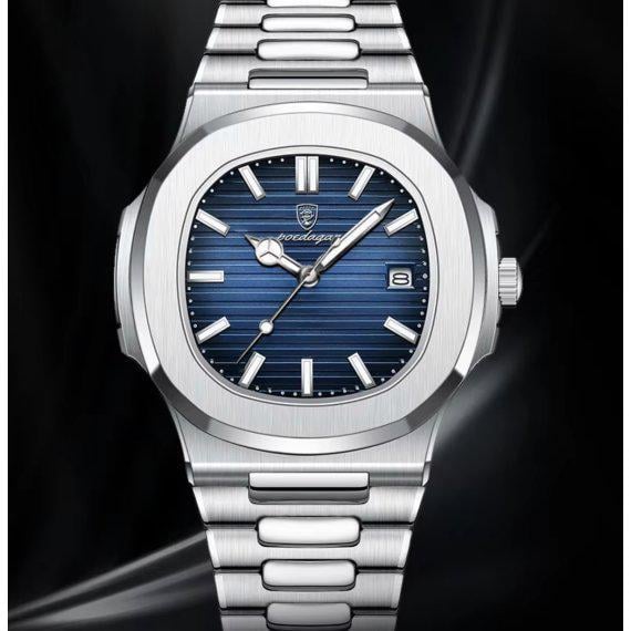 Наручний годинник чоловічий Poedagar Nautilus синій циферблат Сріблястий (wt0527) - фото 3