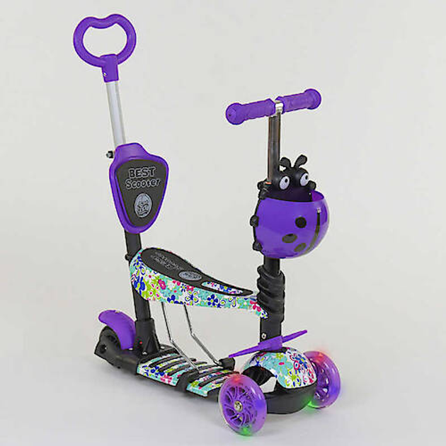 Самокат Best Scooter 5в1 с подсветкой колес Фиолетовый (25283421)