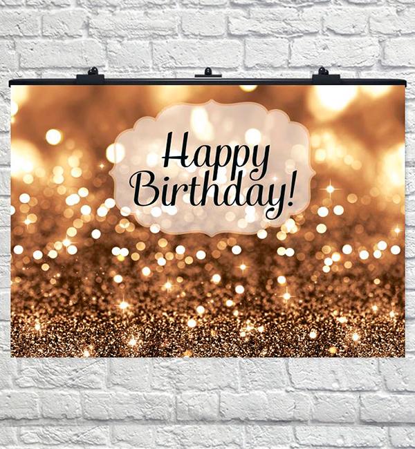 Праздничный плакат Happy Birthday с тубусом 75х120 см