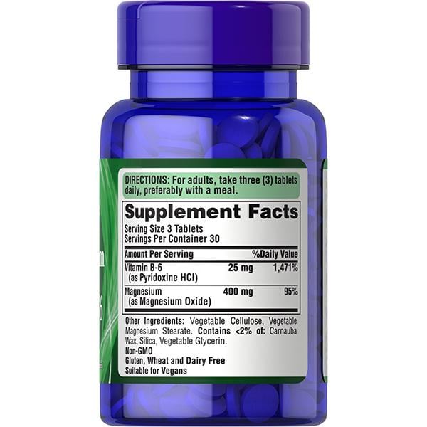 Магній Puritan's Pride Magnesium with Vitamin B6 90 таблеток (36367254) - фото 2 Магній Puritan's Pride Magnesium with Vitamin B6 90 таблеток (36367254) - фото 2