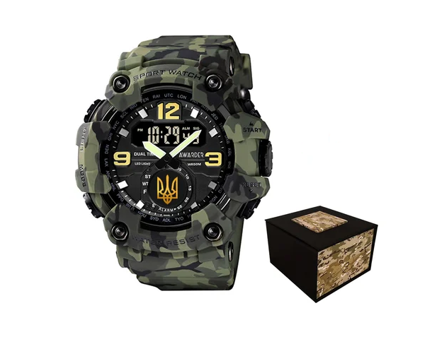 Наручные часы Awarder 004 Трезубец золото Camo Green Наручные часы Awarder 004 Трезубец золото Camo Green