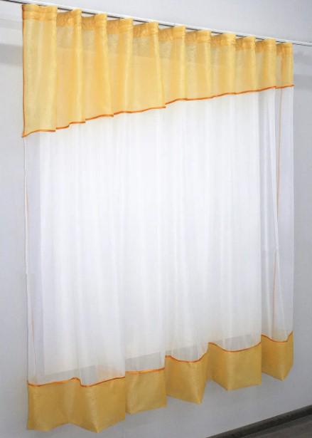 Гардина на кухню шифон 270х170 см Янтарный/Белый (047к) - фото 3 Гардина на кухню шифон 270х170 см Янтарный/Белый (047к) - фото 3
