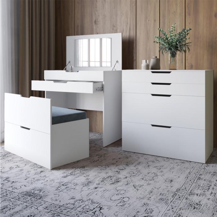 Комод-трюмо с зеркалом 700х450х820 см Азия/Белый - фото 2