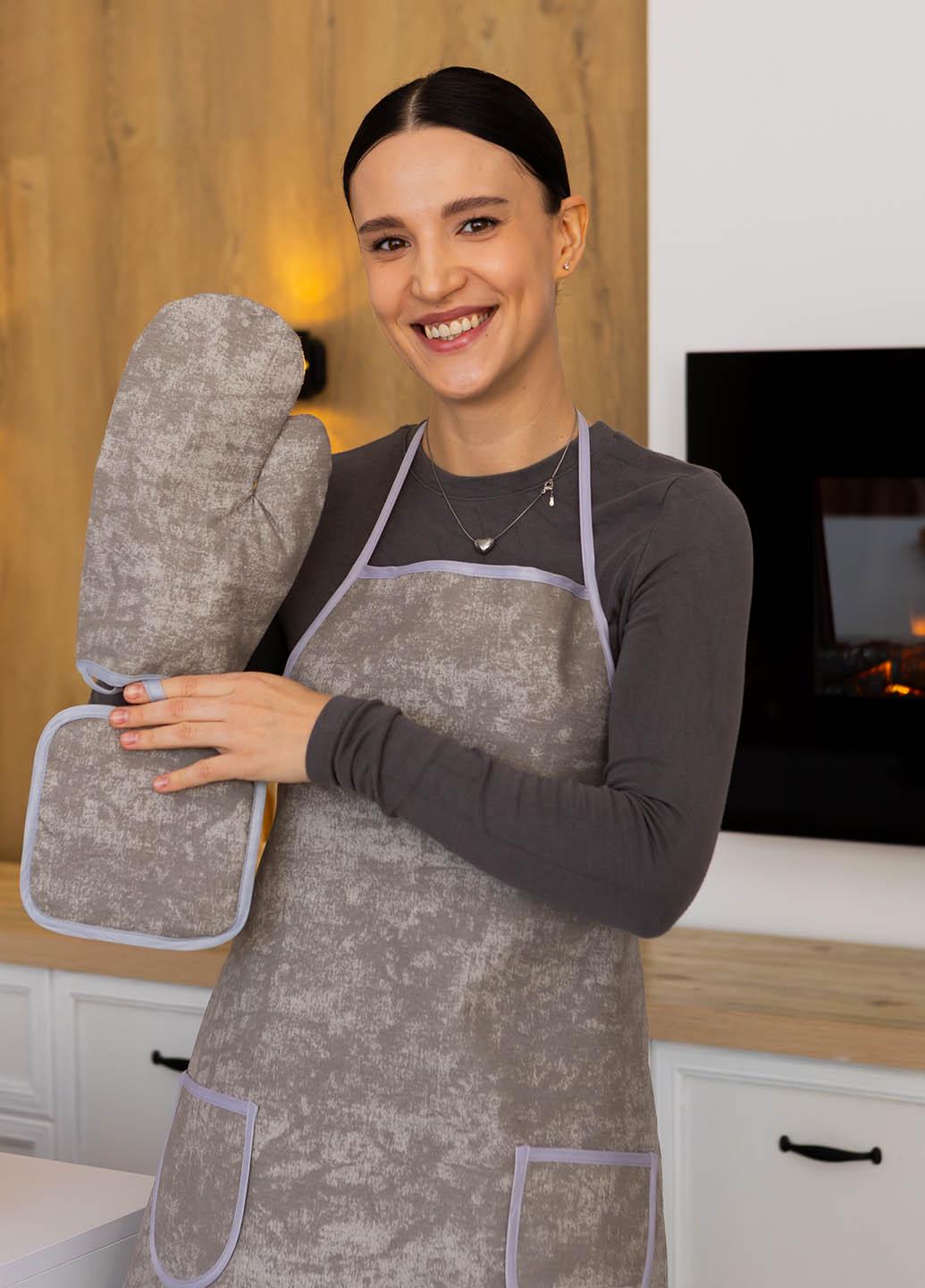 Кухонный набор водоотталкивающий Мрамор серый 3 предмета - фото 2