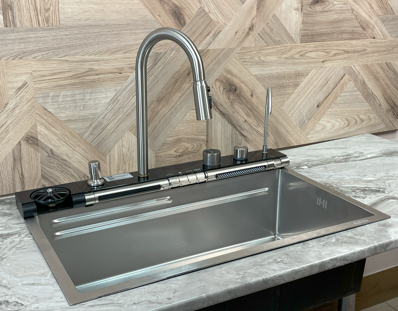 Кухонная мойка Handmade Brushed SP7545LB многофункциональная Silver