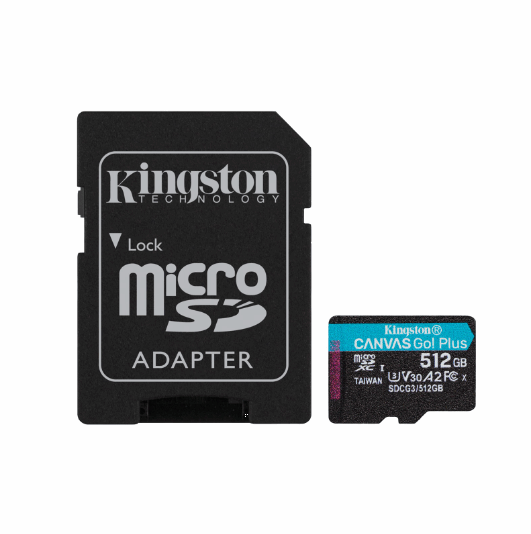 Карта пам'яті Kingston Canvas Go Plus 512 Гб Class 10 V30 A2 (SDCG3/512GB)