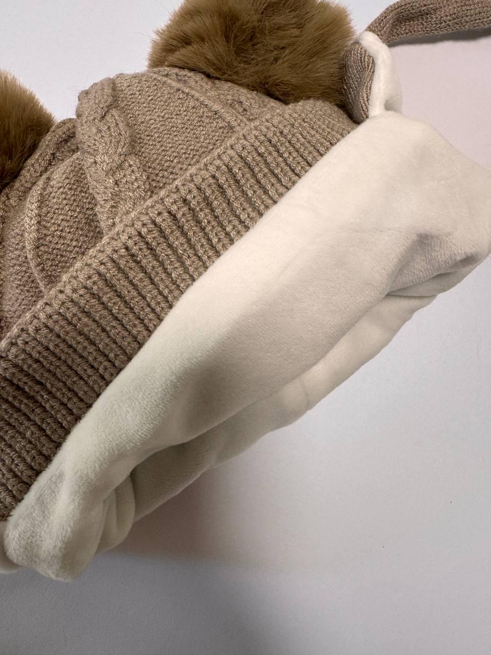 Шапка детская вязаная зимняя с ушками Медвежонок 1-3 года - фото 5 Шапка детская вязаная зимняя с ушками Медвежонок 1-3 года - фото 5
