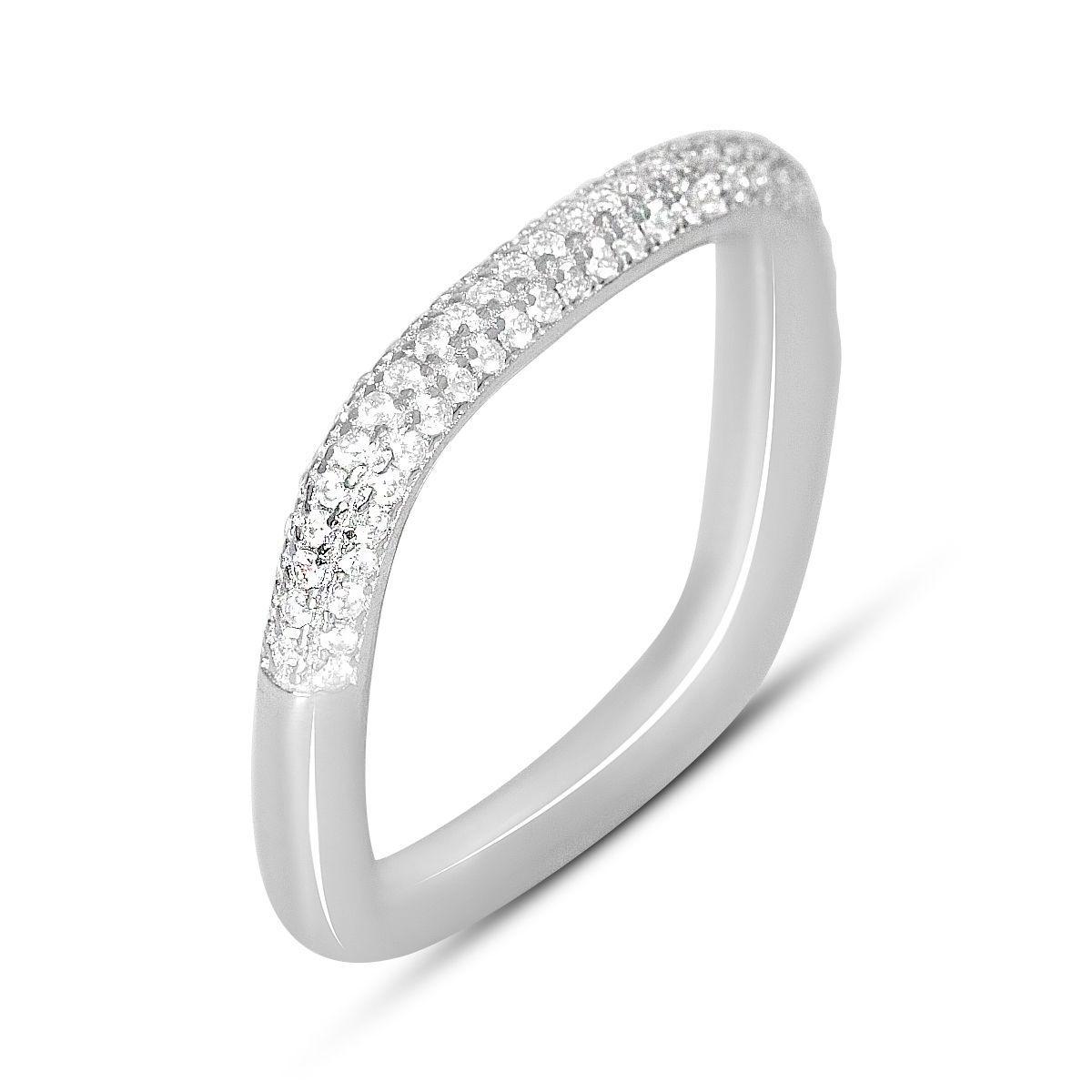 Кольцо серебряное Tiva с фианитами 4,71 г р. 18,5 (2160656)