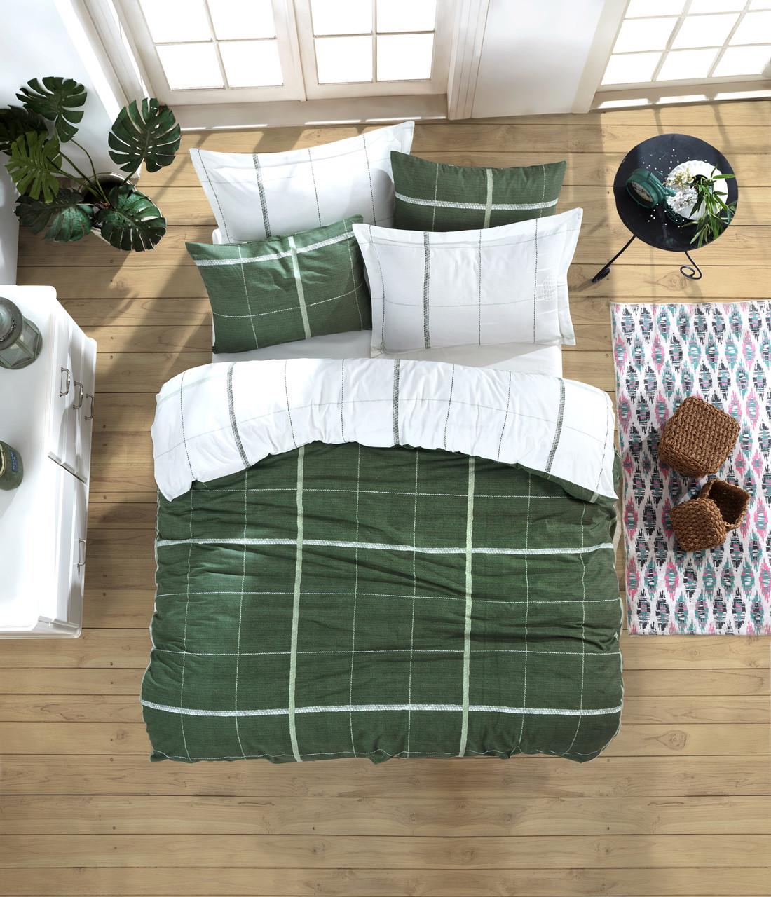 Комплект постельного белья Lotus Home Perfect Ranforce Mirro евро Зеленый (svt-2000022270496)