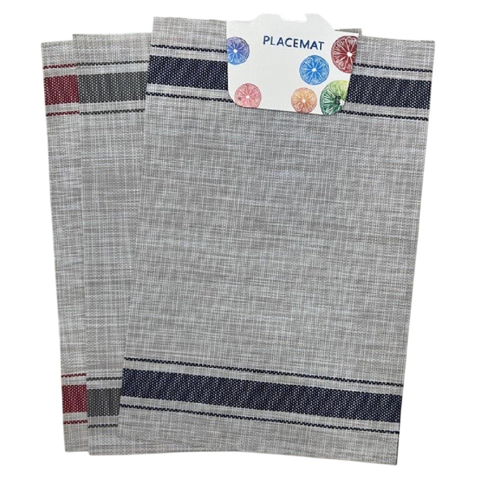 Салфетки для сервировки Stenson R97426 ПВХ 6 шт. 30х45 см Серый (d665079f)