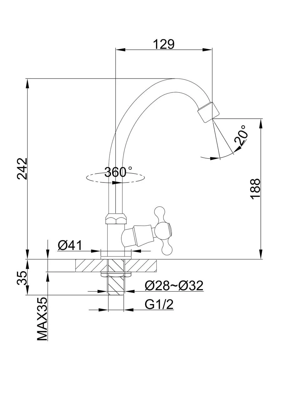 Монокран для кухні Frap F4108 Хром - фото 4