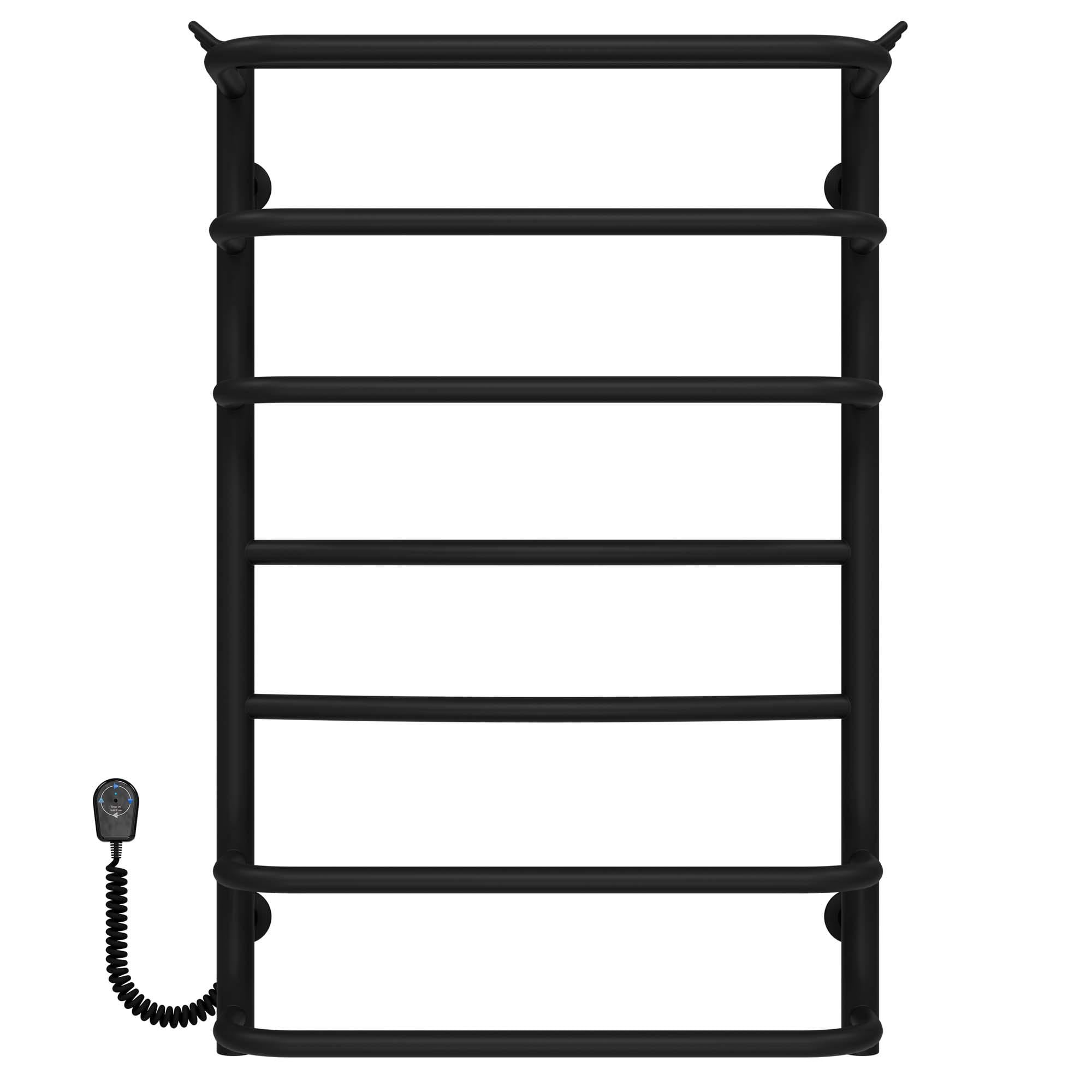 Полотенцесушитель электрический Deffi Юность П7 EF16 левое подключение нержавеющая сталь 500х800 мм Черный (C.YU.80.50.7.EBL5)