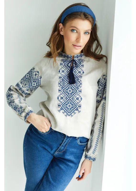 Вышиванка женская р. 46 Серый (779)