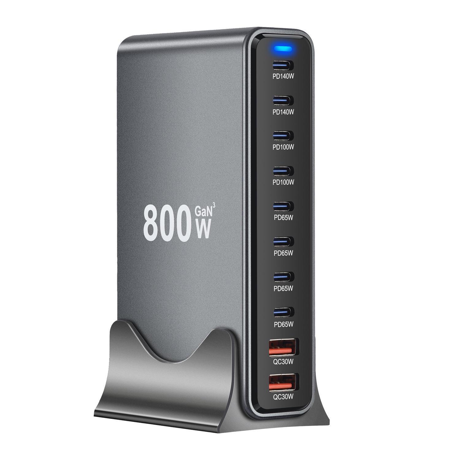 Зарядная станция многопортовая ILEPO 800W на 2 USB и 8 Type-C Black (19022)