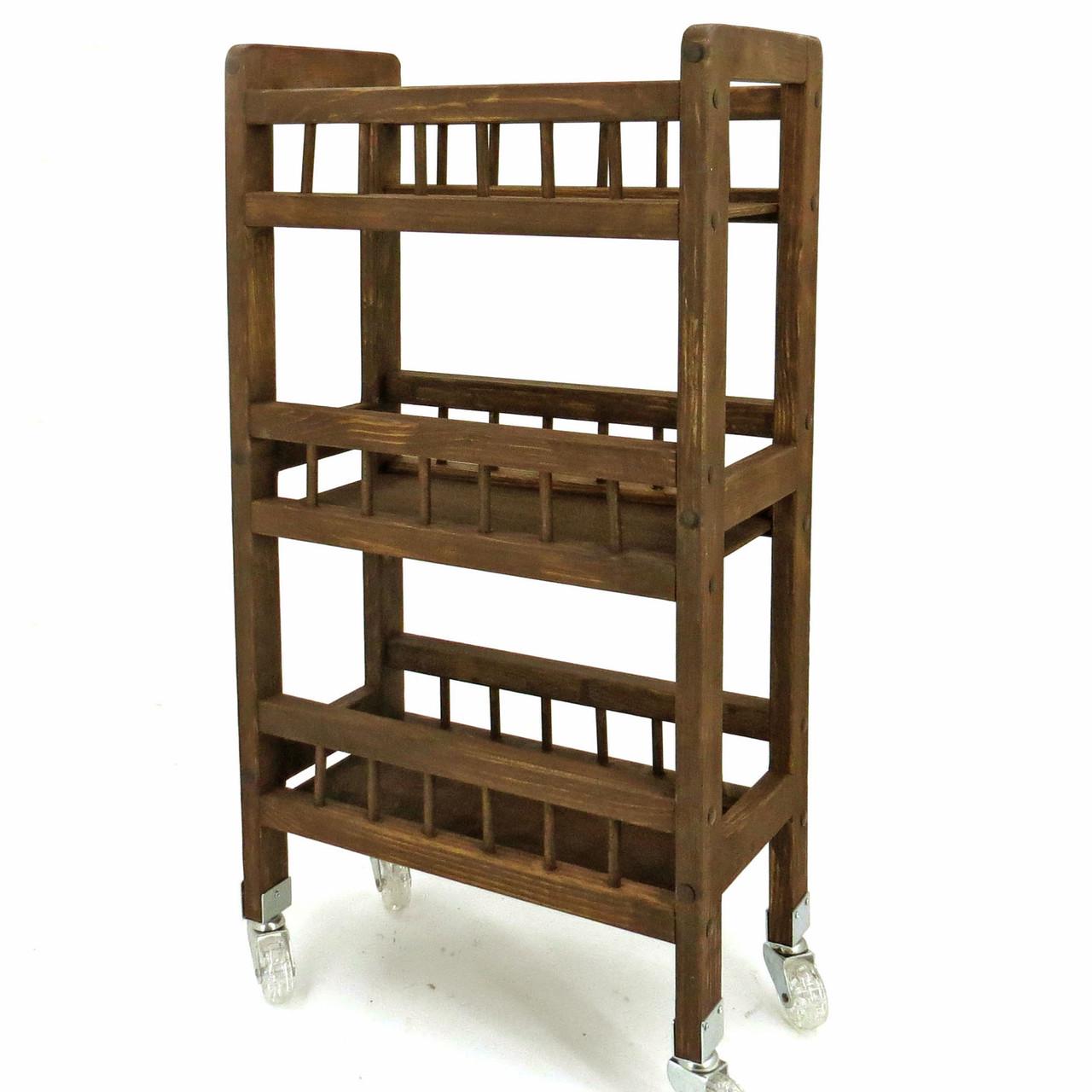 Этажерка на колесах из дерева Анкоридж Капучино (ЭТА-000109)