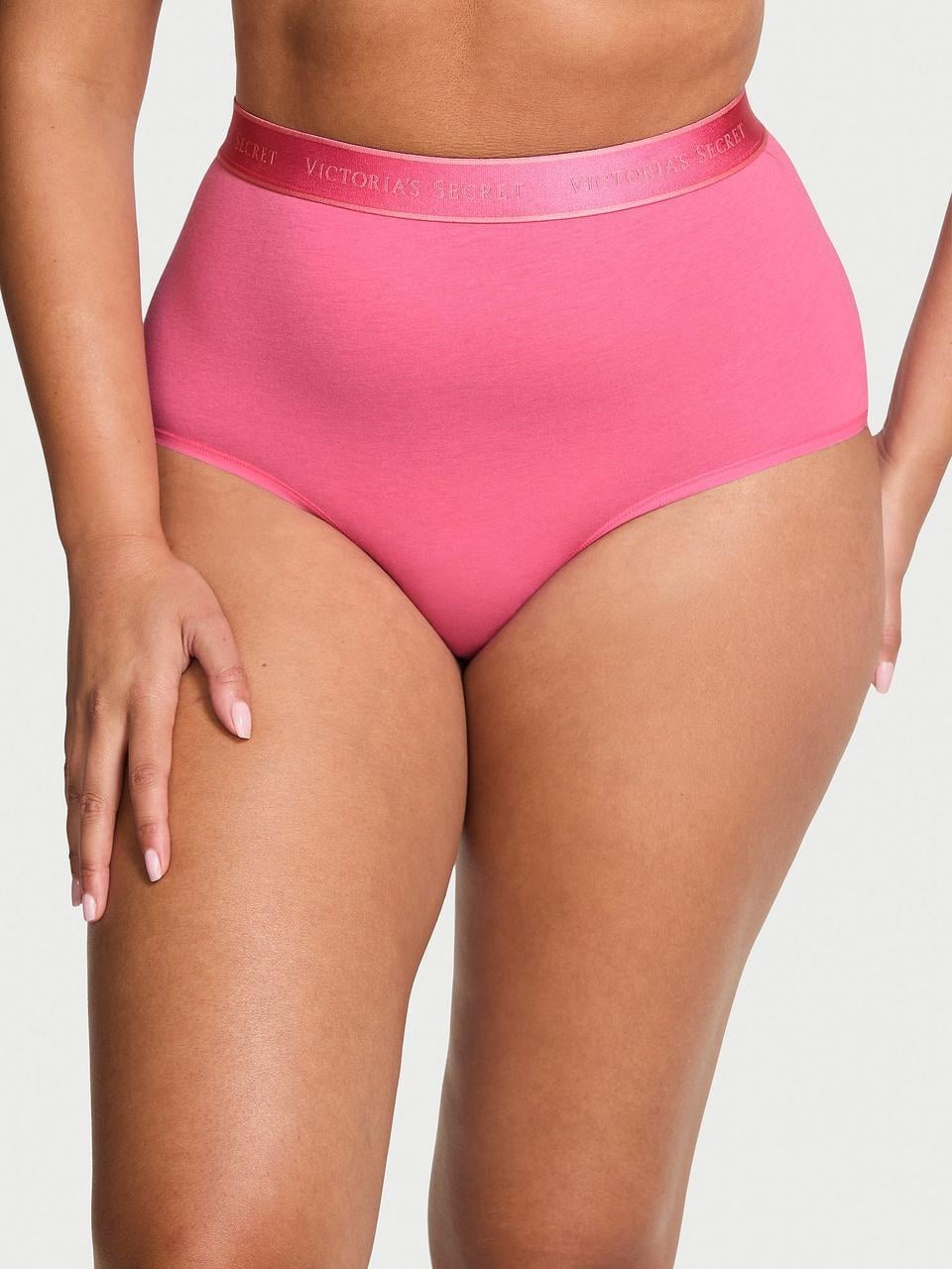 Трусики женские Victoria's Secret Logo Cotton Brief Rose L Розовый (689753211814)