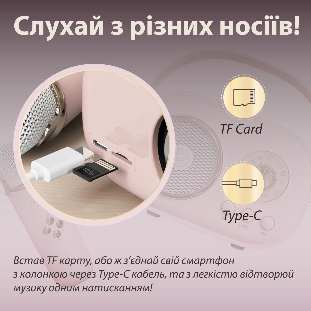 Портативная колонка Bluetooth с микрофоном и влагозащитой TF card Розовый (C20P) - фото 3