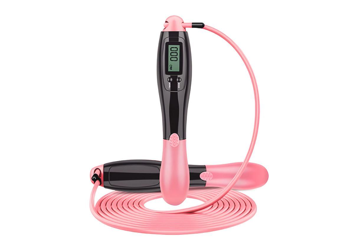 Скоростная скакалка со счетчиком EasyFit Черный/Розовый (EF-1916-BP)
