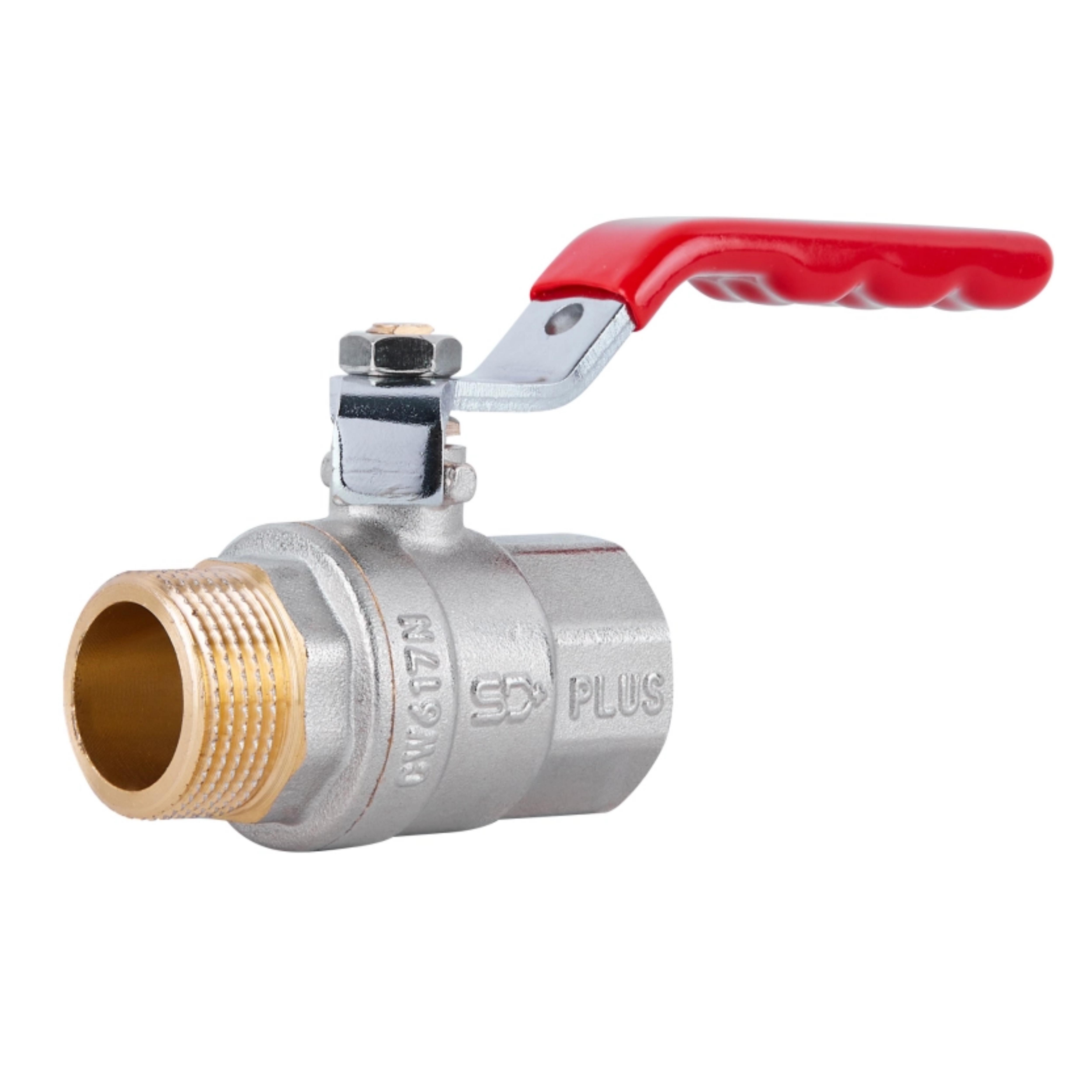 Кран шаровой Thermo Alliance Standart 3/4"ВЗ прямой латунный никелированный рычаг PN40 (SD605NW20PN40)