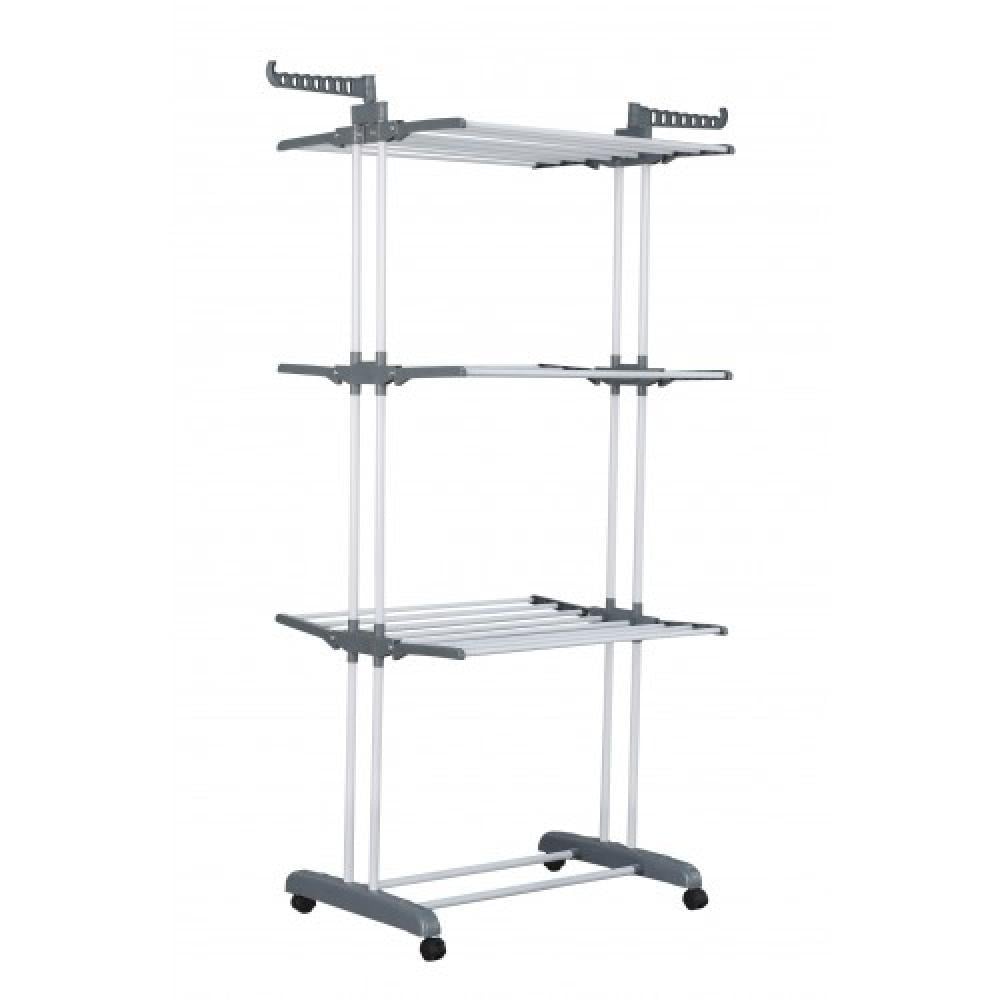 Сушилка для одежды многоярусная Bonro B07 раскладная на колесиках Серый (124-76-42400230) - фото 13 Сушилка для одежды многоярусная Bonro B07 раскладная на колесиках Серый (124-76-42400230) - фото 13