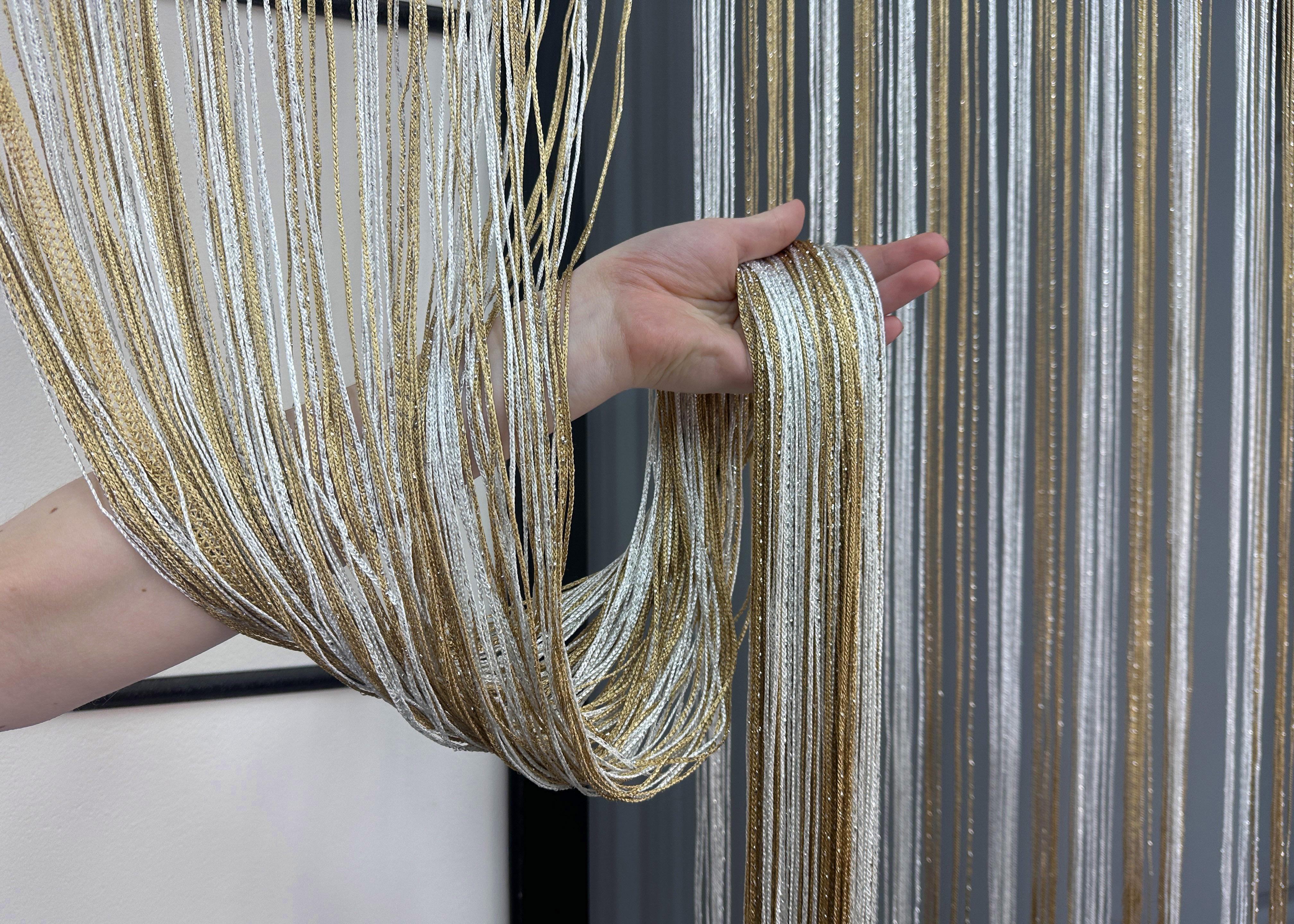 Штори-нитки з люрексом 300х300 см Бежевий/Білий (61-105) - фото 6 Штори-нитки з люрексом 300х300 см Бежевий/Білий (61-105) - фото 6
