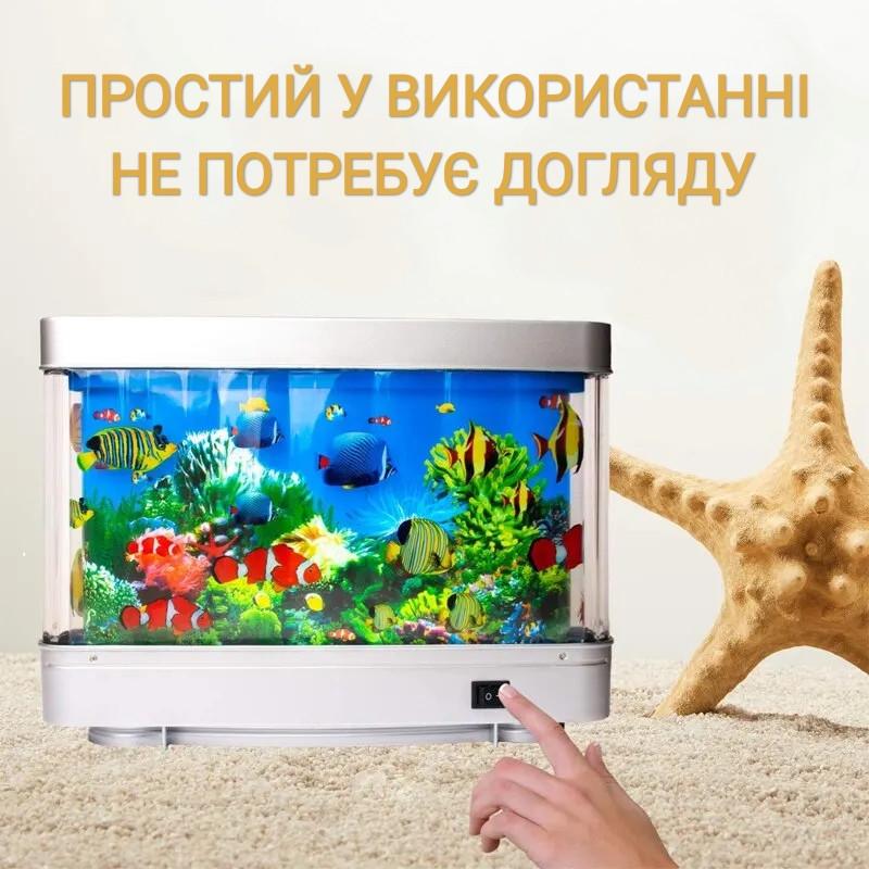 Аквариум-ночник искусственный Seabreeze с рыбками и подсветкой (00103) - фото 3