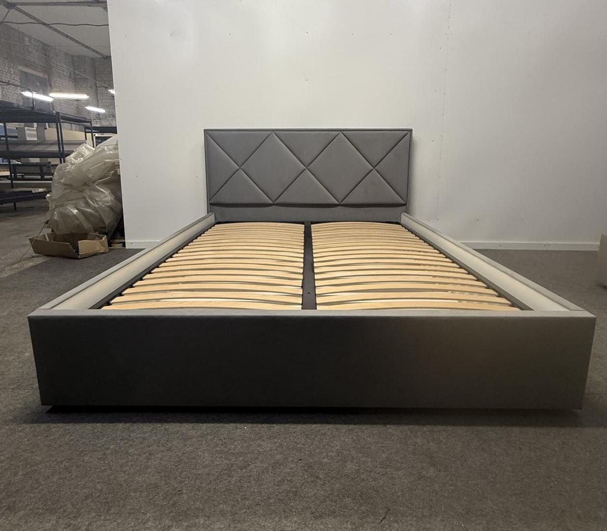 Кровать с подъемным механизмом ADS Mebli Делано 160х200 см велюр Zenit 27 Серый (30376505) - фото 8