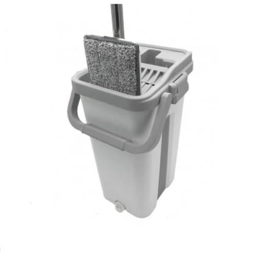 Швабра Scratch Cleaning Mop с ведром и самоотжимом для уборки и мытья полов со складной ручкой White/Gray