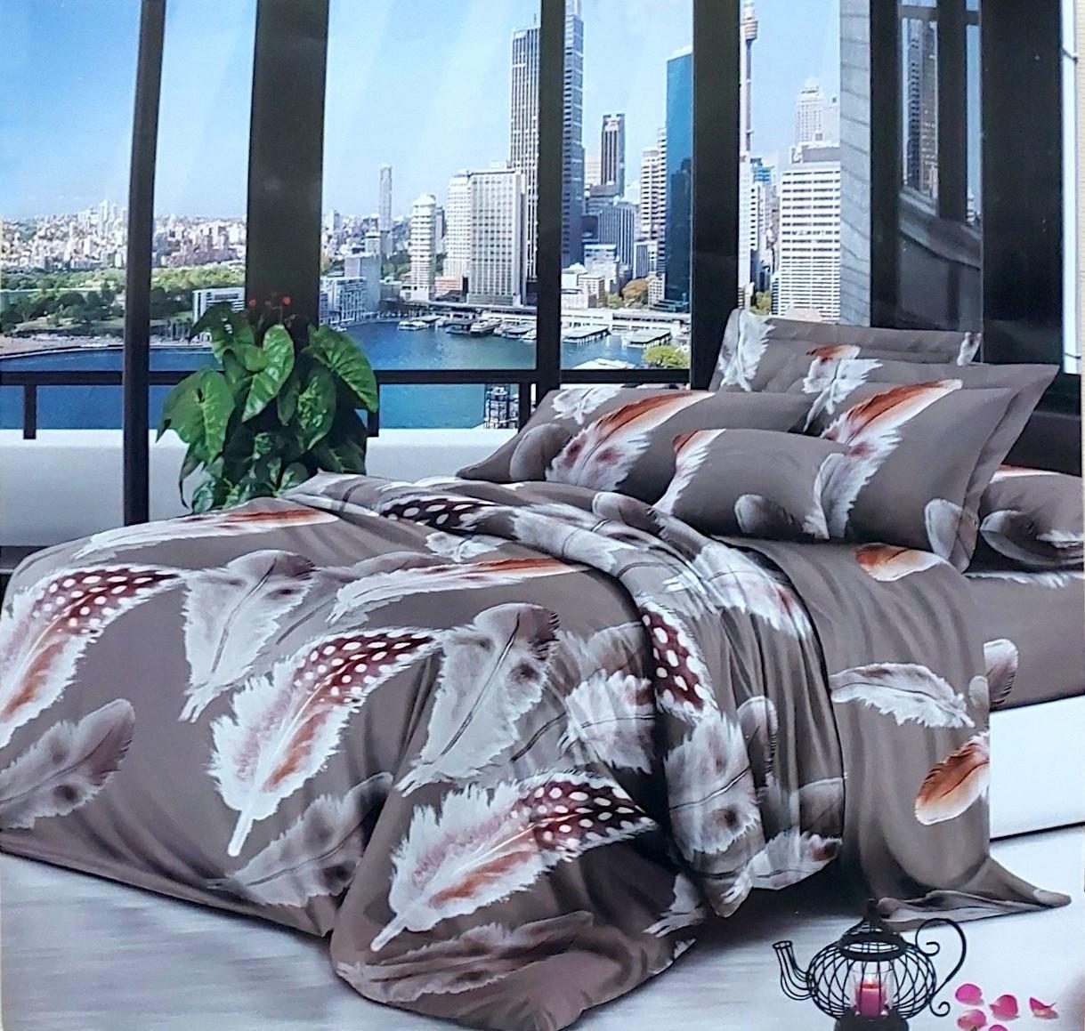 Комплект постільної білизни з бязі см-08 полуторна 145х215 см (6977)