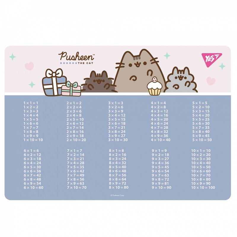 Подкладка для стола YES Pusheen таблица умножения Фиолетовый (492324) Подкладка для стола YES Pusheen таблица умножения Фиолетовый (492324)